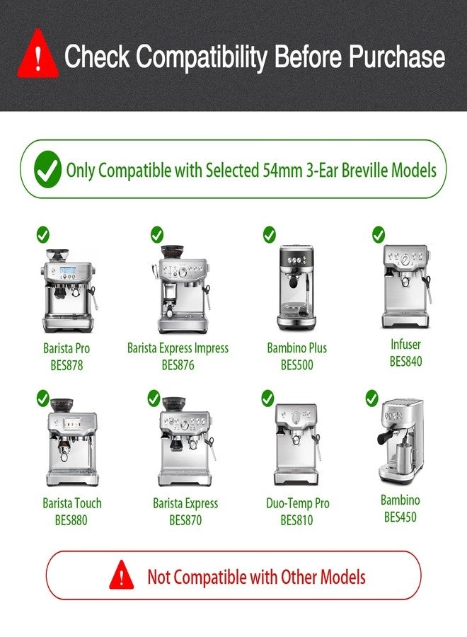 Bottomless Portafilter - 54mm 3-Ear Stainless Head + Puck Screen