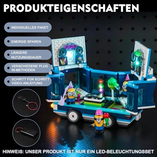 LED Lighting Kit for Lego Minions Music Party Bus 75581 - Reddish Orange Copper