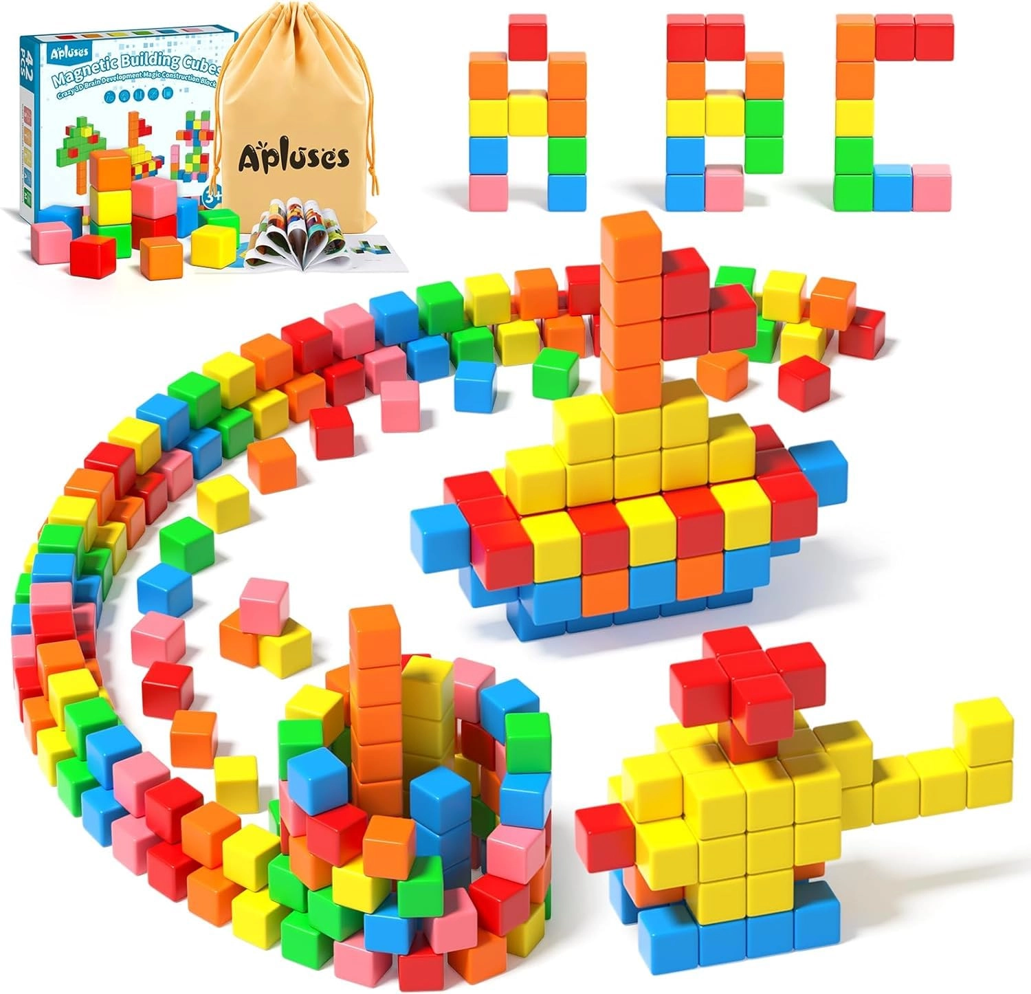 Apluses Magnetic Building Blocks - 3 years+ 42 pieces