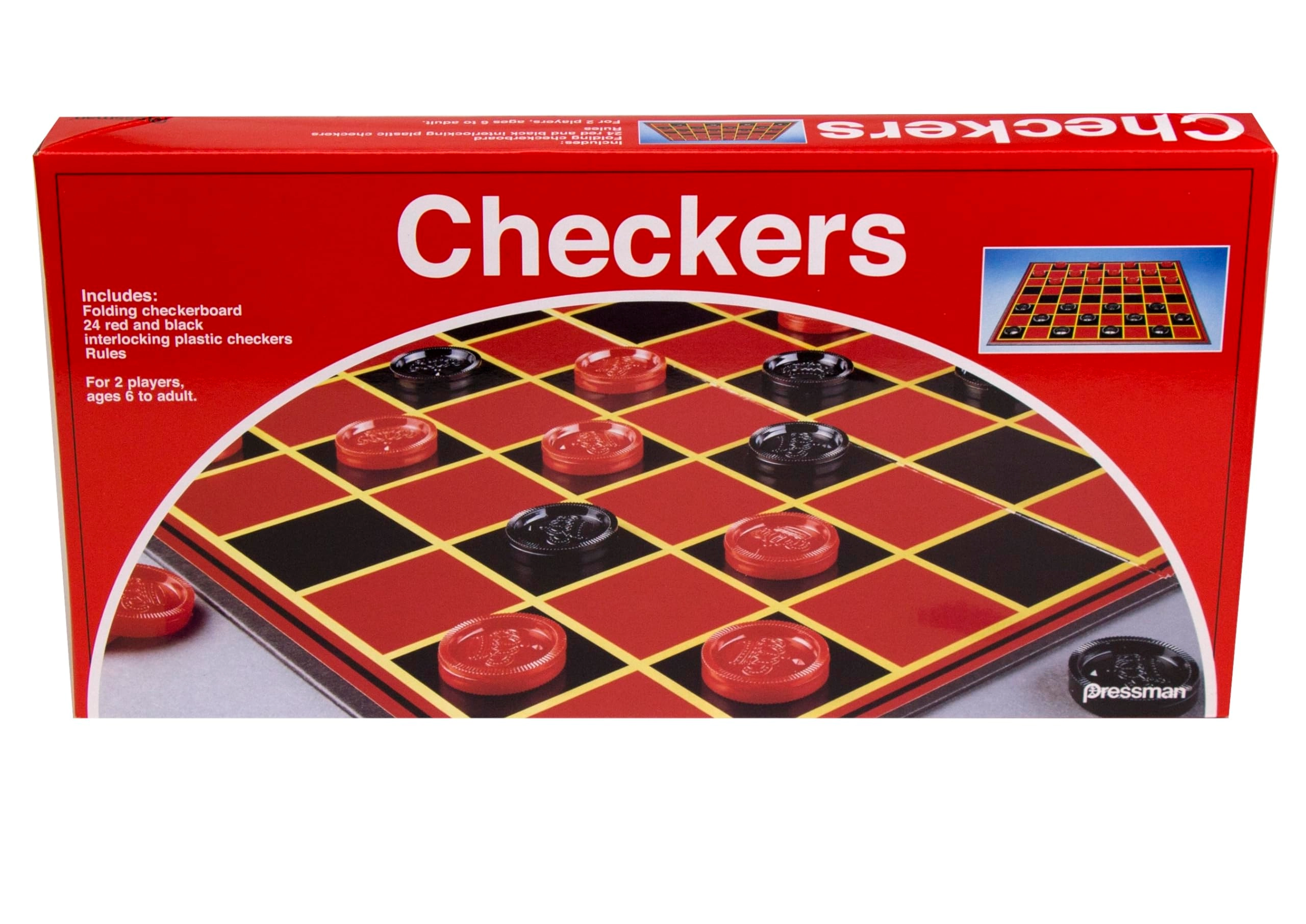 Pressman Checkers Folding - Red & Black