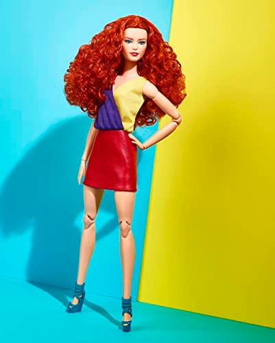 Barbie Looks - Curly Red Hair Color Block Outfit Ages 6+