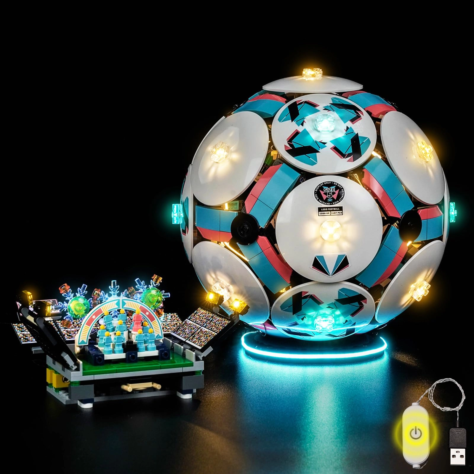 LocoLee Light kit Compatible with Lego Soccer Ball 43019 - Standard Version LED Lighting Accessories