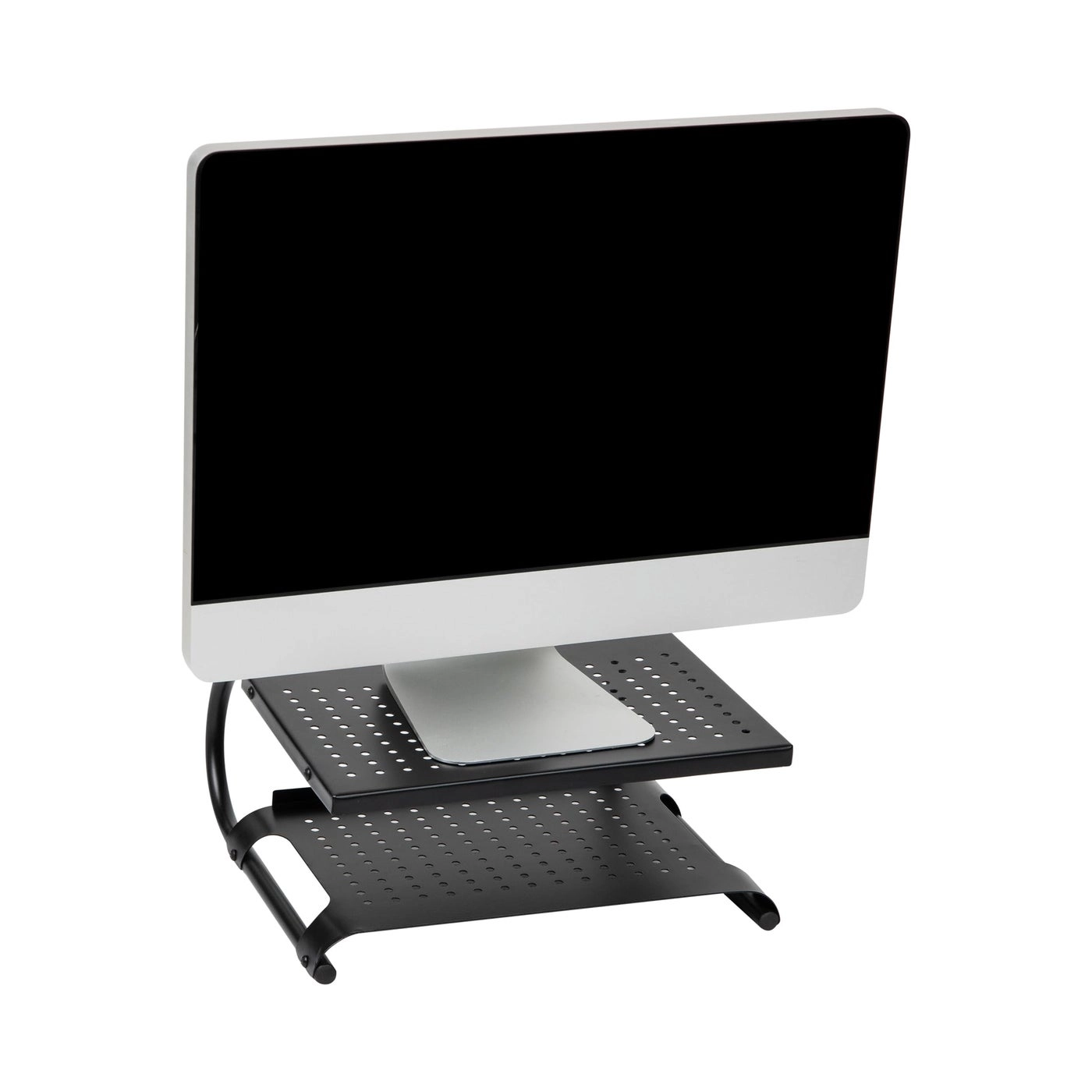 Monitor Stand - Ventilated Metal Mesh Silver