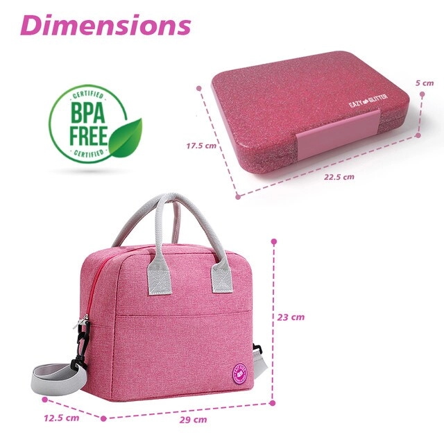 6 & 4 Convertible Bento Lunch Box - Butterfly Purple