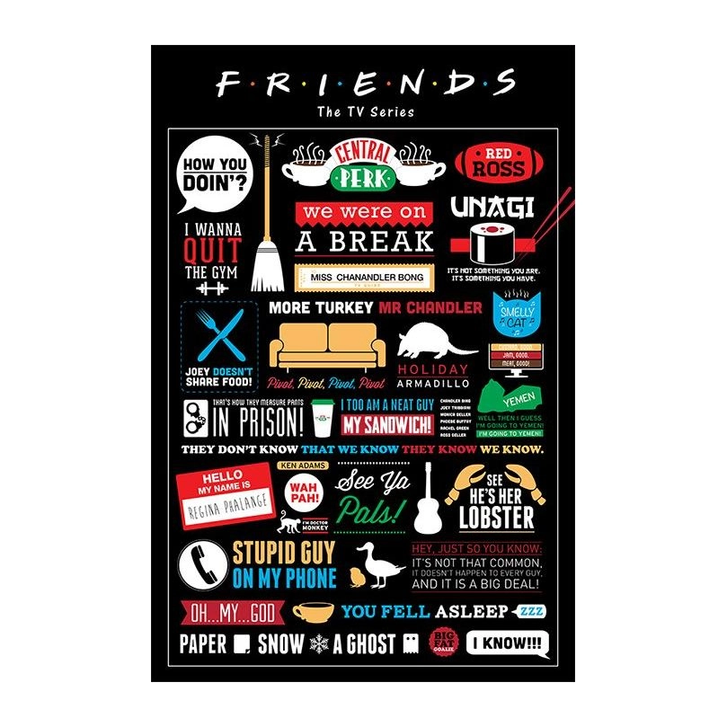 PYRAMID POSTERS Friends Infographic Maxi Poster - 24 x 36 inches