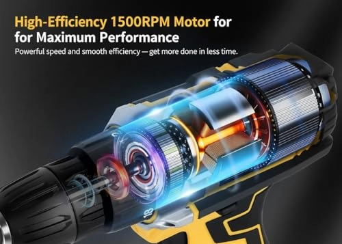 Cordless Drill - 12V 1500 RPM 10mm Keyless Chuck