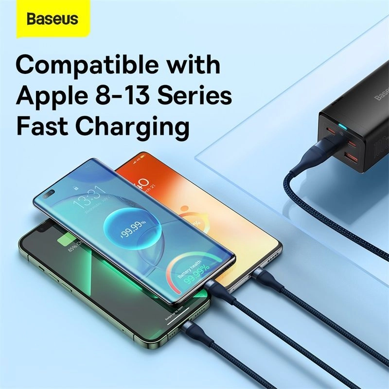 Charge Cable 100W U+C to M+L+C 1.2m Nylon
