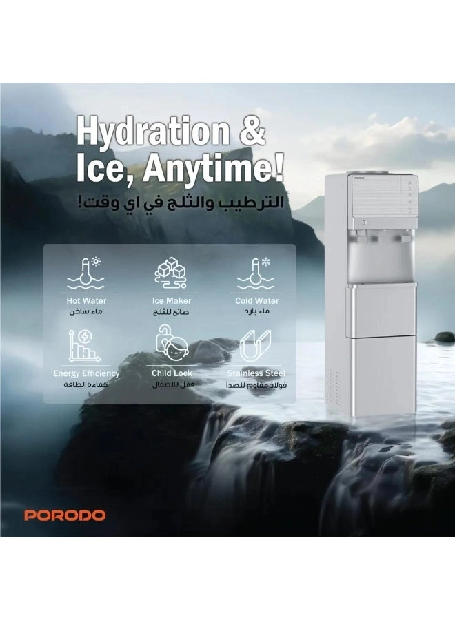 Lifestyle Water Dispenser - Integrated Ice Maker Hot & Cold Stainless Steel