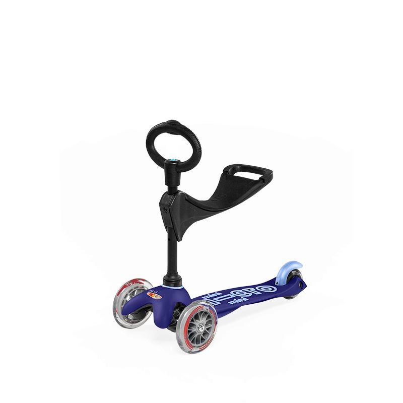 Mini 3 in 1 Deluxe Eco 3-Wheel Kick Scooter – 120mm LED + Seat