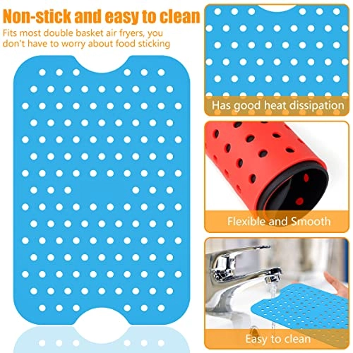 Air Fryer Silicone Basket - 2pcs Silicone + Silicone Pad - 4pcs Silicone + Oil Brush - 1pc