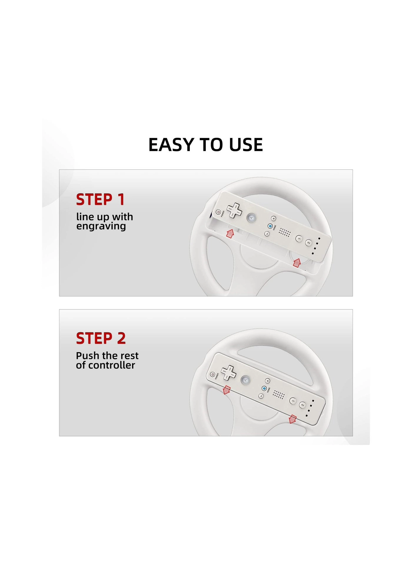 Steering Wheel Racing Wheel - Wii/Wii U 2 Pack