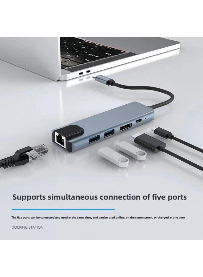 Type-c Docking Station - 5-in-1 Usb-chub Gigabit Network Card