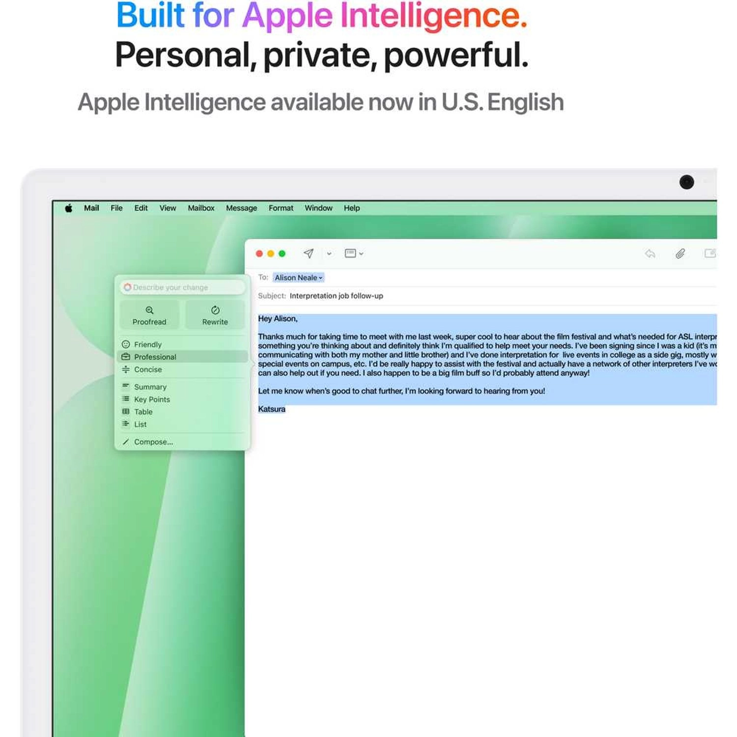 iMac 24-inch M4 10-core CPU and 10-core GPU, 16GB, 256GB SSD - Green