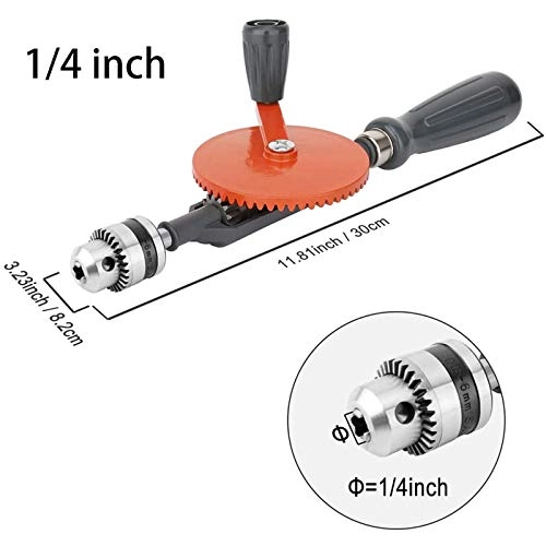 Double Pinions Hand Crank Drill - 3Mm 4Mm Drill Bit 1/4 Inch