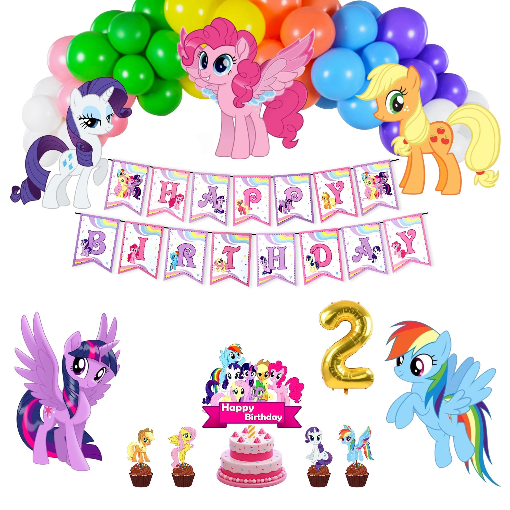Partyjoy Unicorn Pony Birthday Decoration Kit - 1 Set birthday