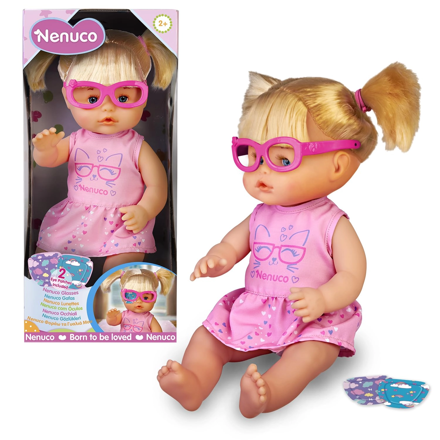 Famosa Baby Doll - Glasses Blonde hair 3 Colour Patches Ages 2+