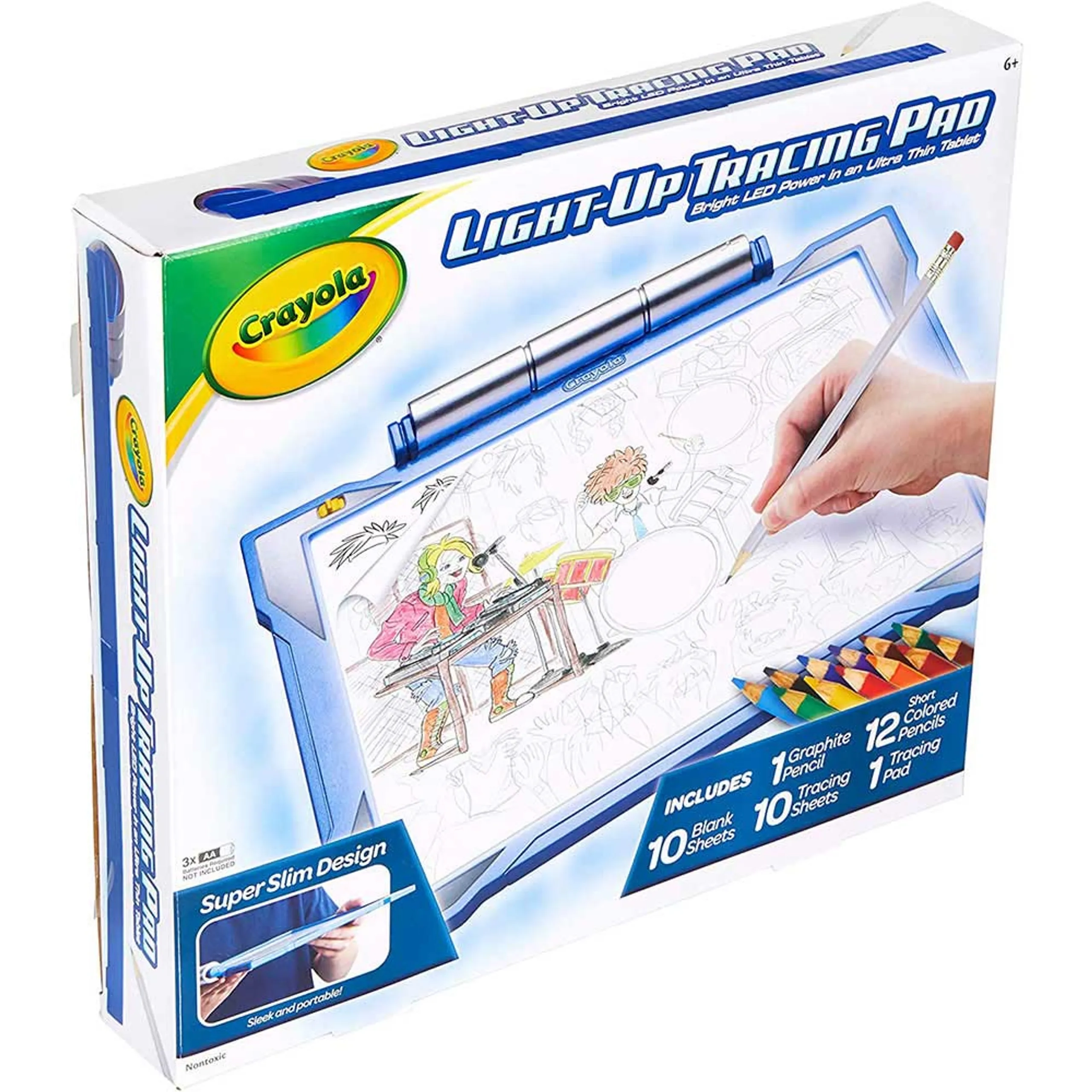Light-Up Tracing Pad - 12 short colored pencils