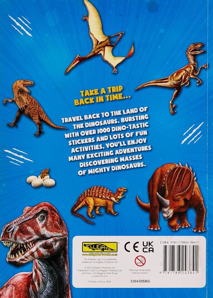 Dinosaur Sticker Book Reusable 1000 pcs