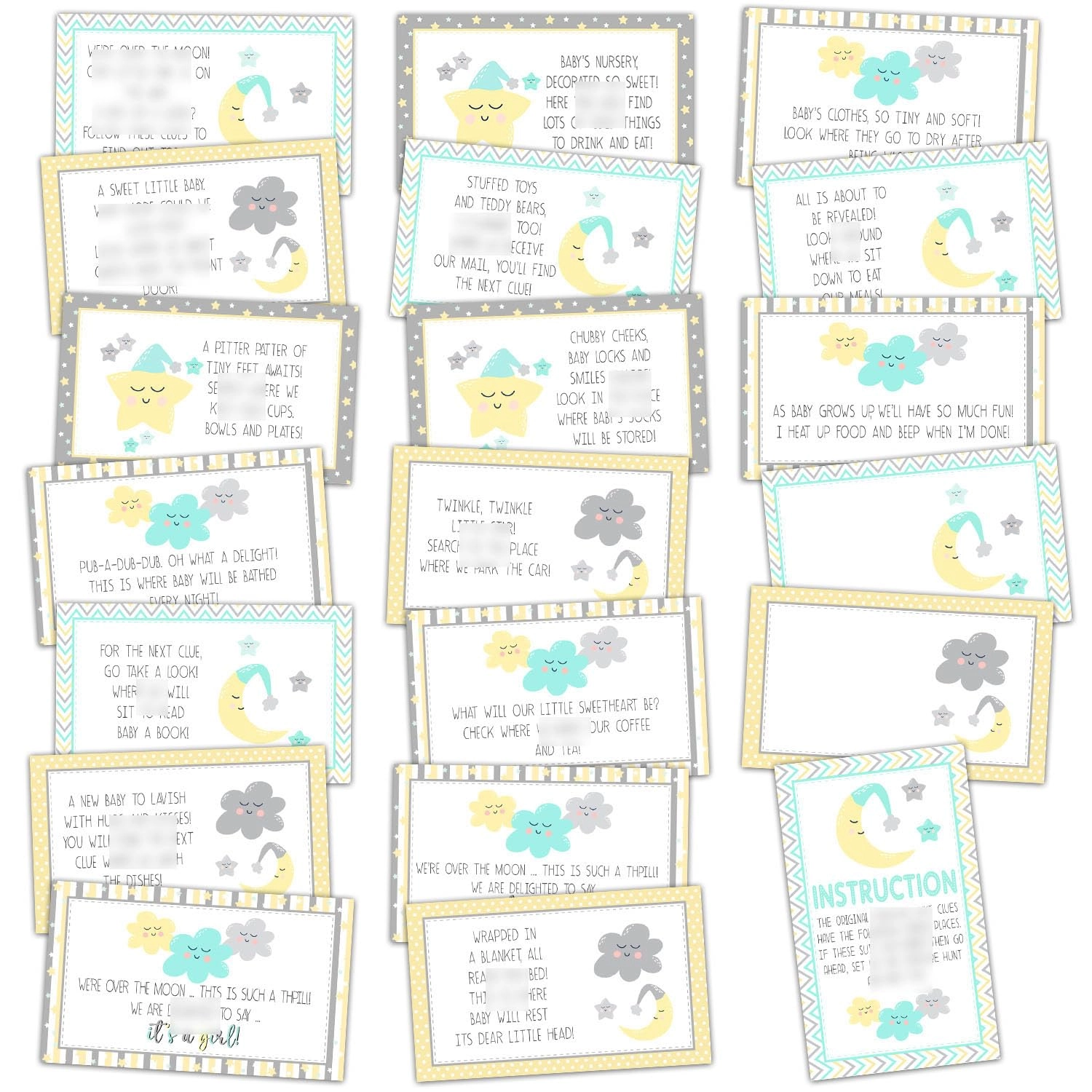 ltazhyi Treasure Hunt Clue Cards - 20 piece