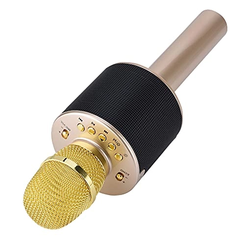 Karaoke Bluetooth Microphone - 4 Hour Playtime TF Card Slot RGB LED Lights