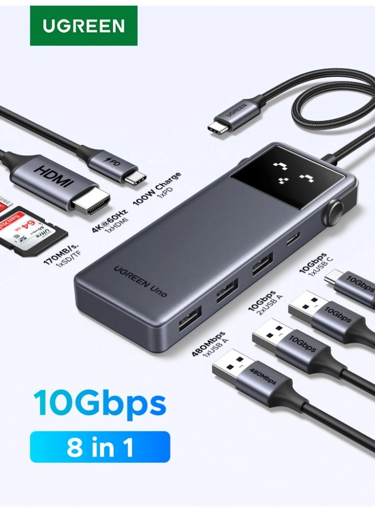 Ugreen UNO 6-In-1 USB-C HUB - 2xUSB-A3.2 2xUSB-C3.2 100W PD