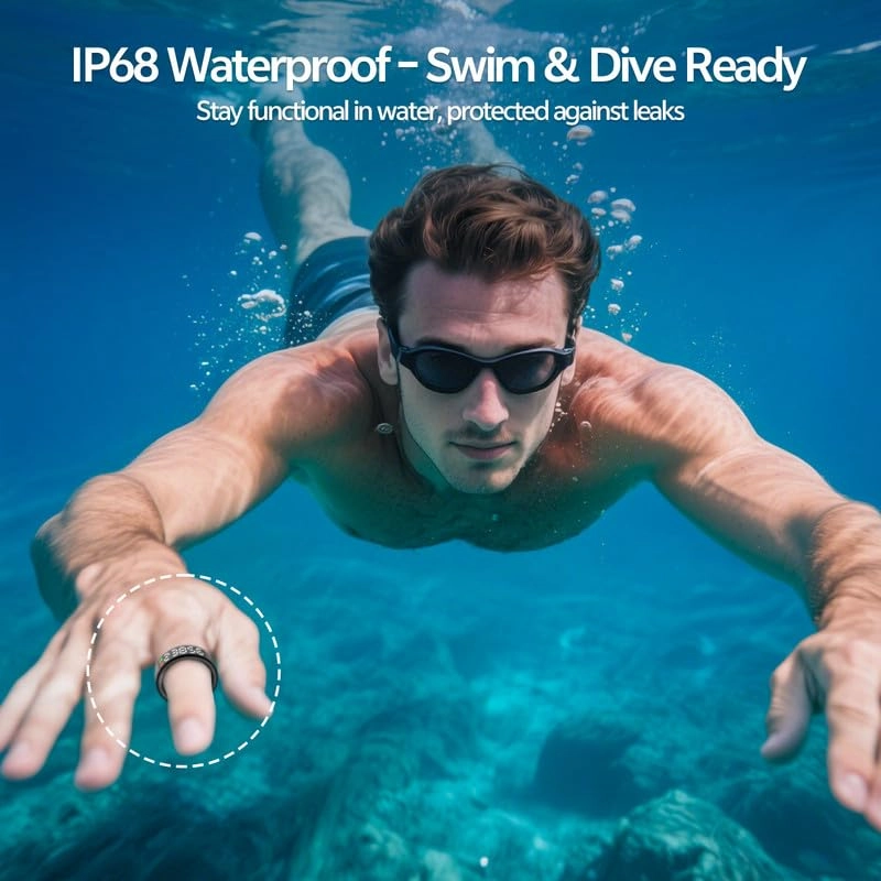 Smart Ring Health Tracker - 24/7 Heart Rate Monitor IP68 Waterproof