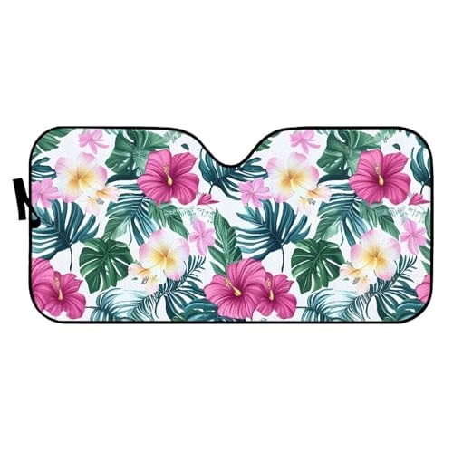 Windshield Sun Shade - 57.1 x 27.4 inch Black Rose