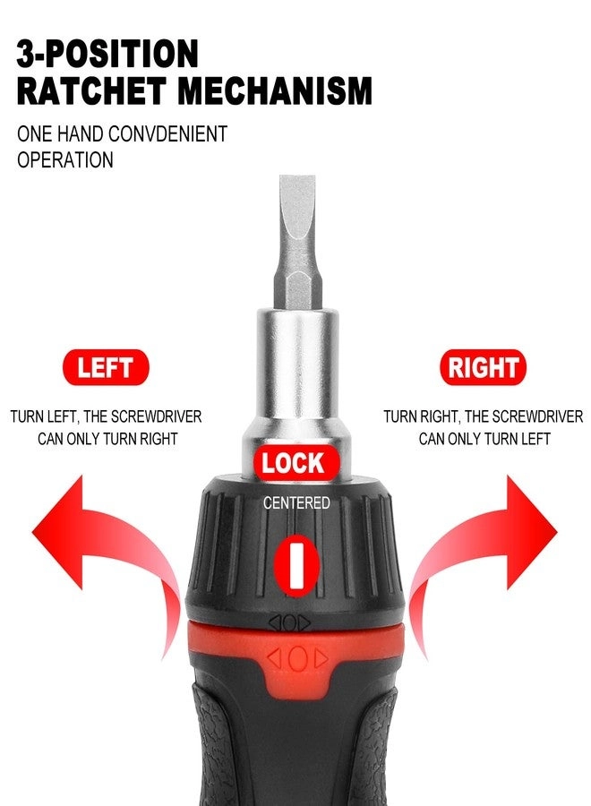 Stubby Ratcheting Multi-Bit Screwdriver Set (8 Pcs)