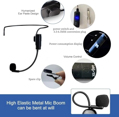 Wireless Microphone Headset - 2.4GHz UHF