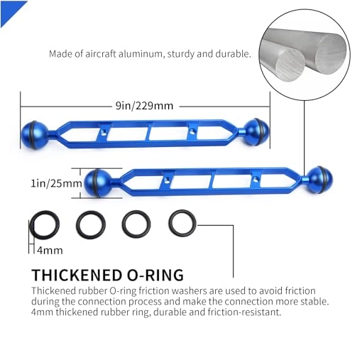 Double Ball Extension Arm - 9" 1" Pack