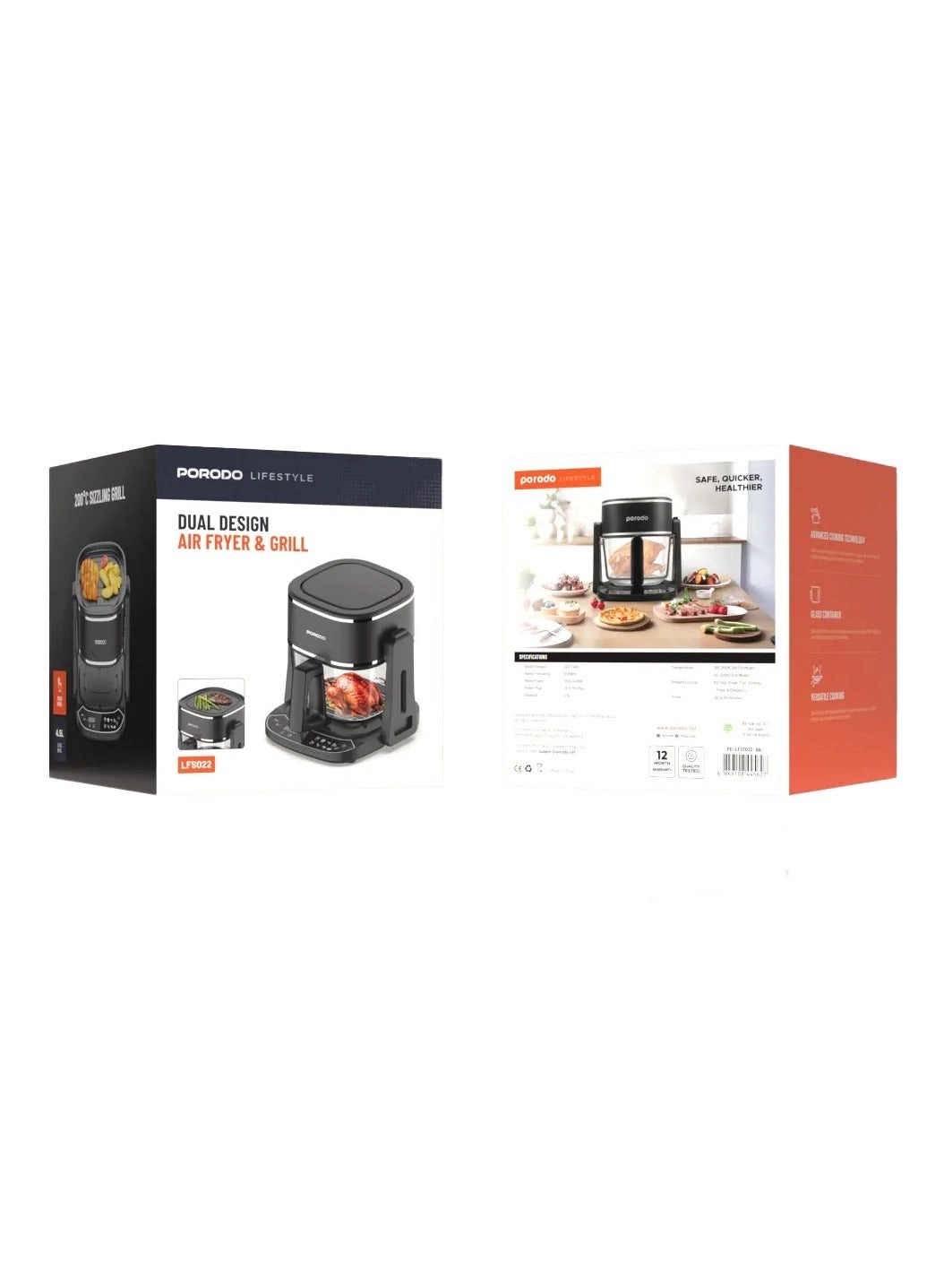 Air Fryer & Electric Grill PD-LFST022-BK