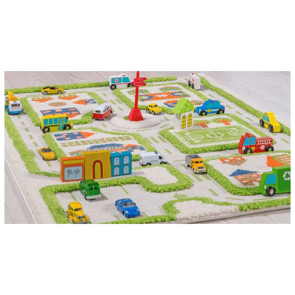 Traffic Design Educational 3D Carpet Playmat - Traffic Blue 12 months
