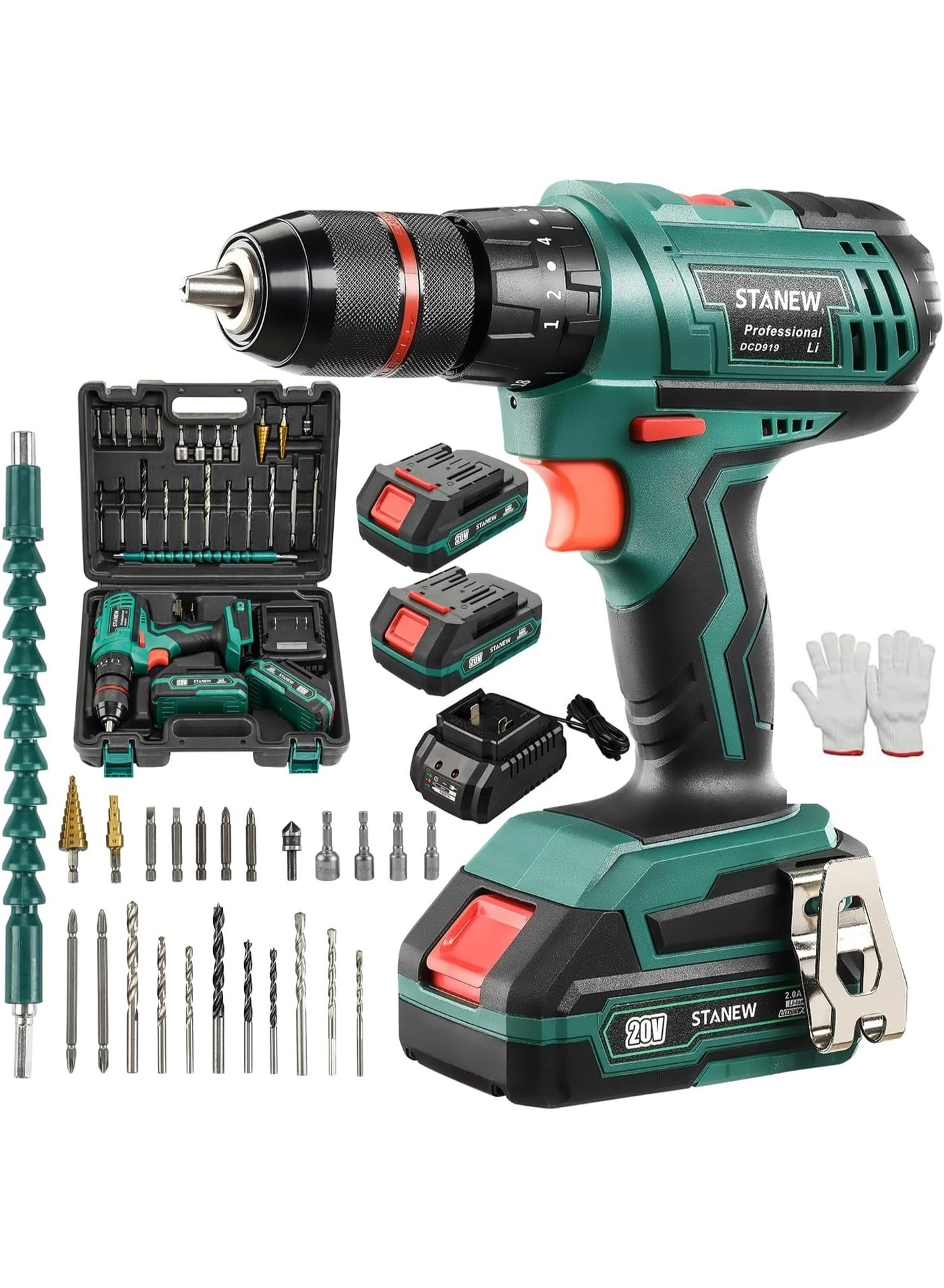 Cordless Drill Set - 2000 Milliamp Hours