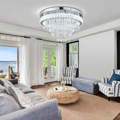 Modern Crystal Ceiling Light - 6500 Kelvin