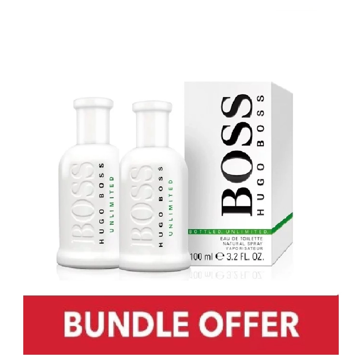 HUGO BOSS Unlimited Eau de Toilette - 100ml Pack of 2