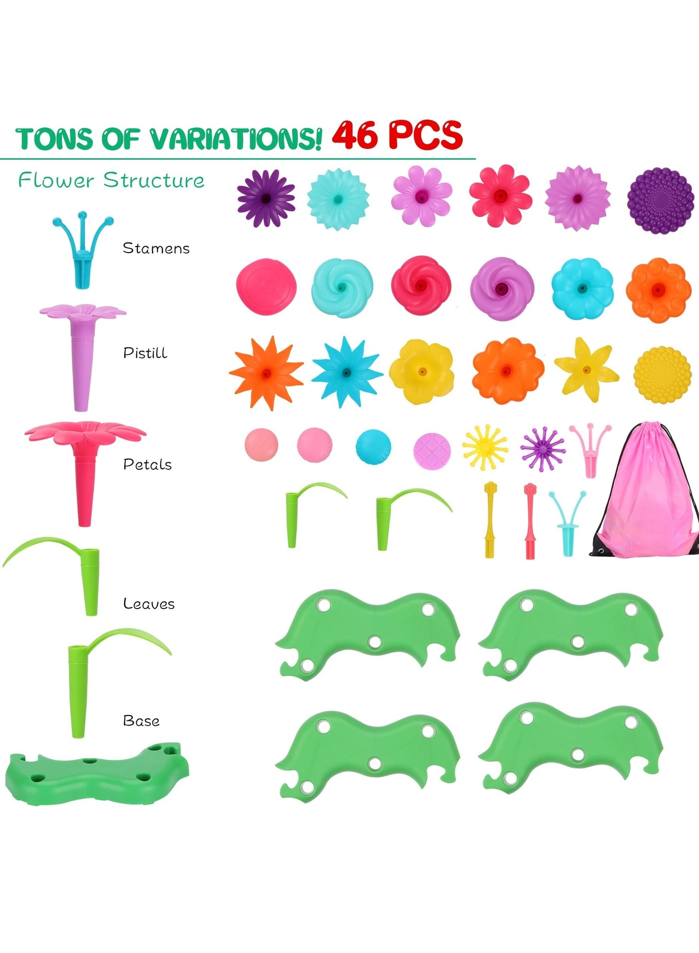 Flower Garden Building Set - STEM Gardening Pretend Play