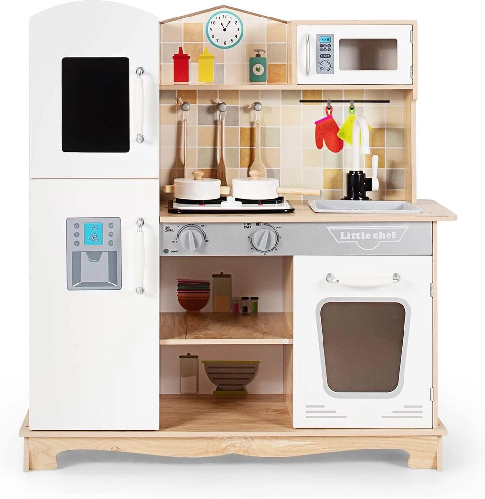 Little Angel Kids Wooden Kitchen Pretend Playset (5551007-W08308)