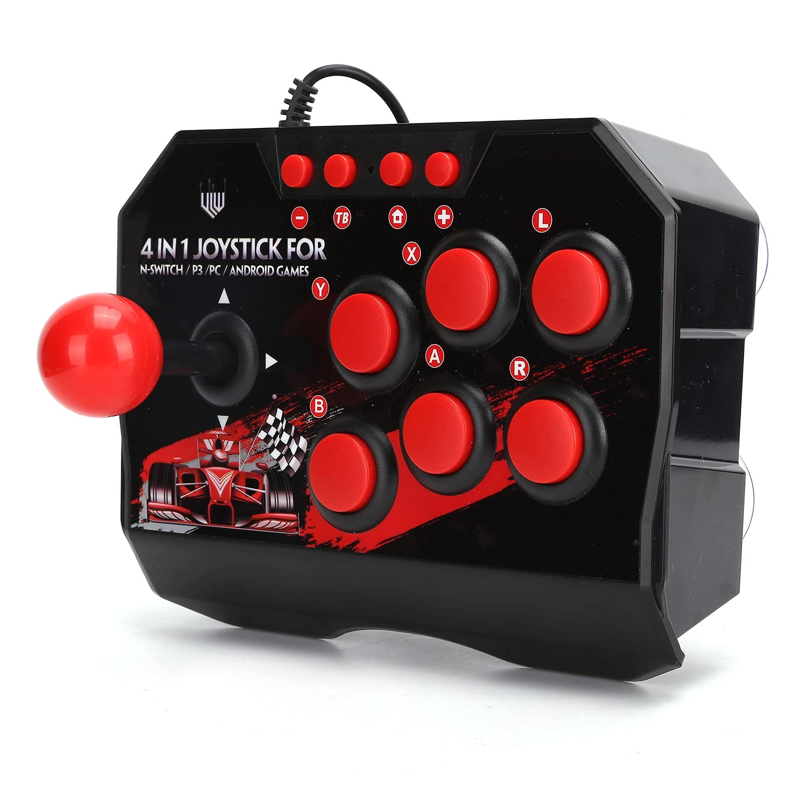 Arcade Stick - Black Red PS3 Switch PC