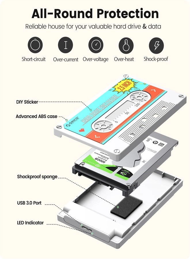 Hard Drive Enclosure - USB 3.0 with UASP SATA I/II/III 2.5inch