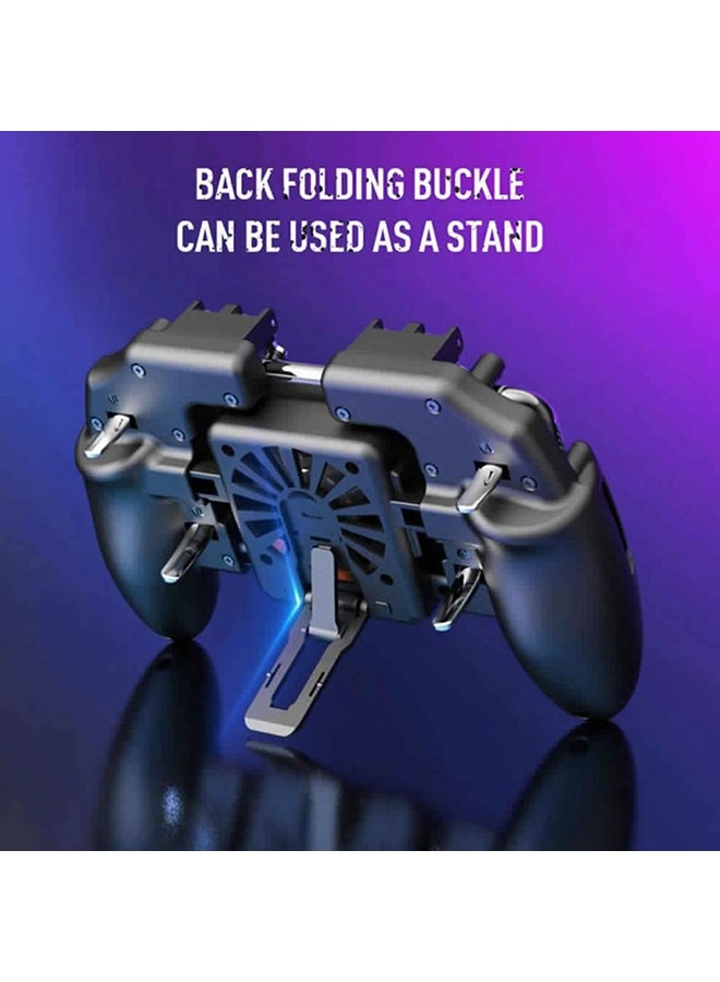 Mobile Game Controller - 4 Trigger Cooling Fan 6 Finger Operation