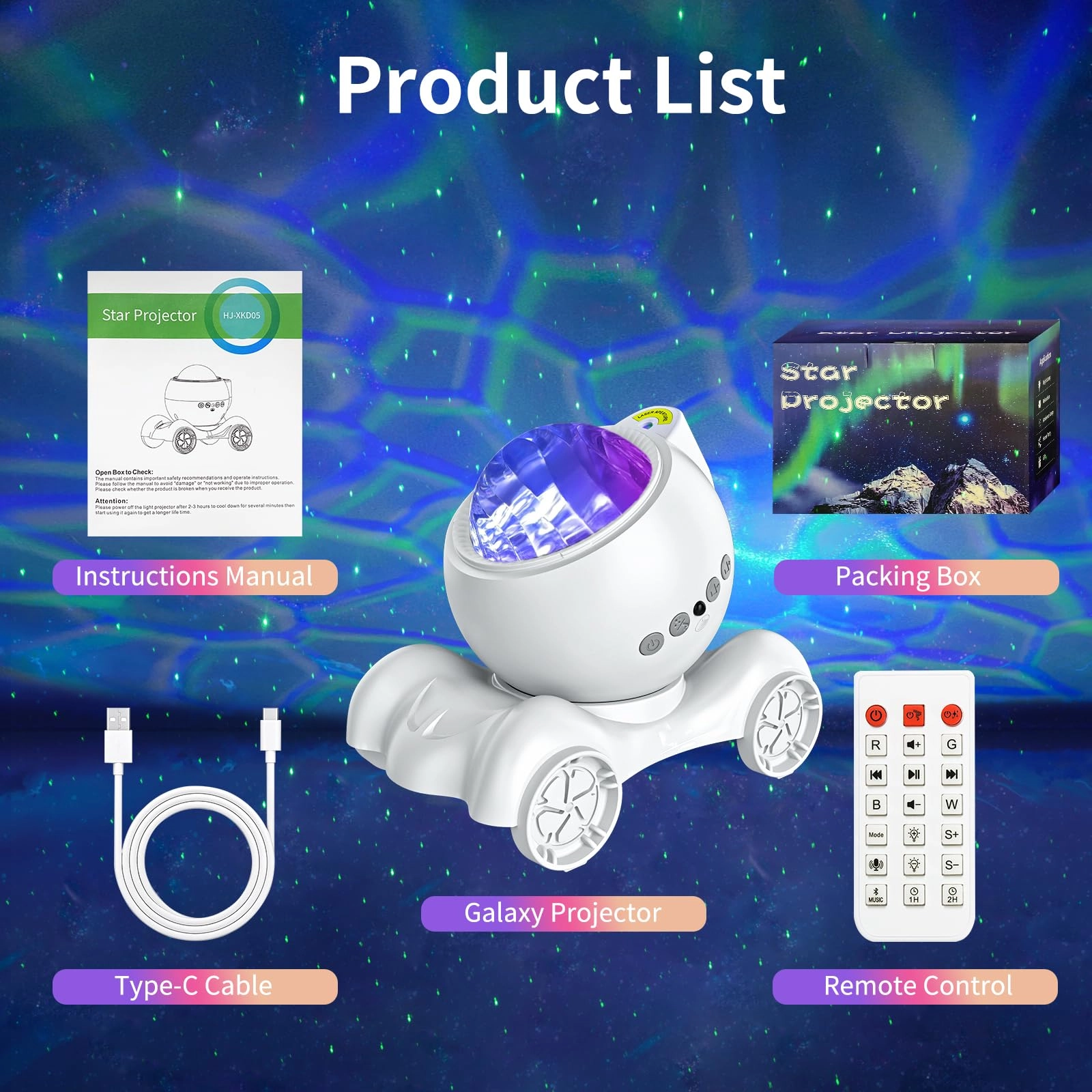 Star Projector - Corded Electric Solid White