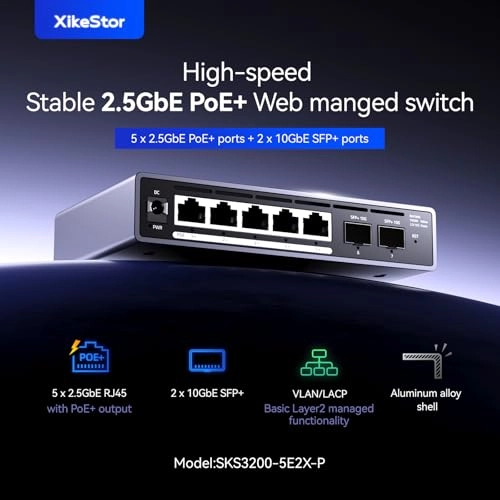 PoE 5x 2.5G|1x SFP+|WEB UI - 7-ports