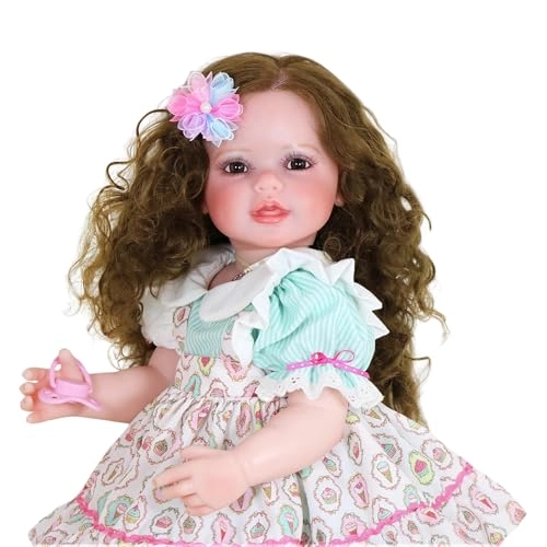 Reborn Toddler Doll - 22 inch Full Vinyl Body Rooted Brown Hair Ages 14+