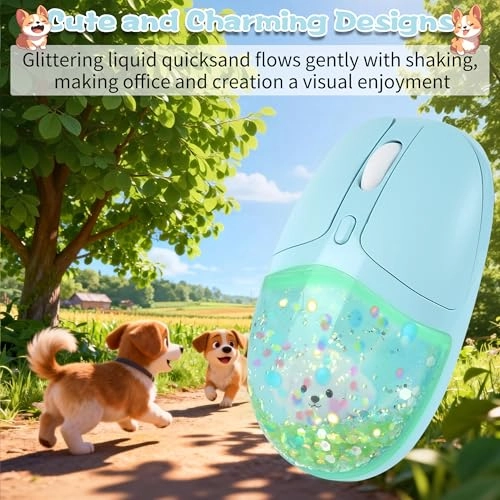 Aqua Mouse with Liquid Quicksand Sequins - Bluetooth USB