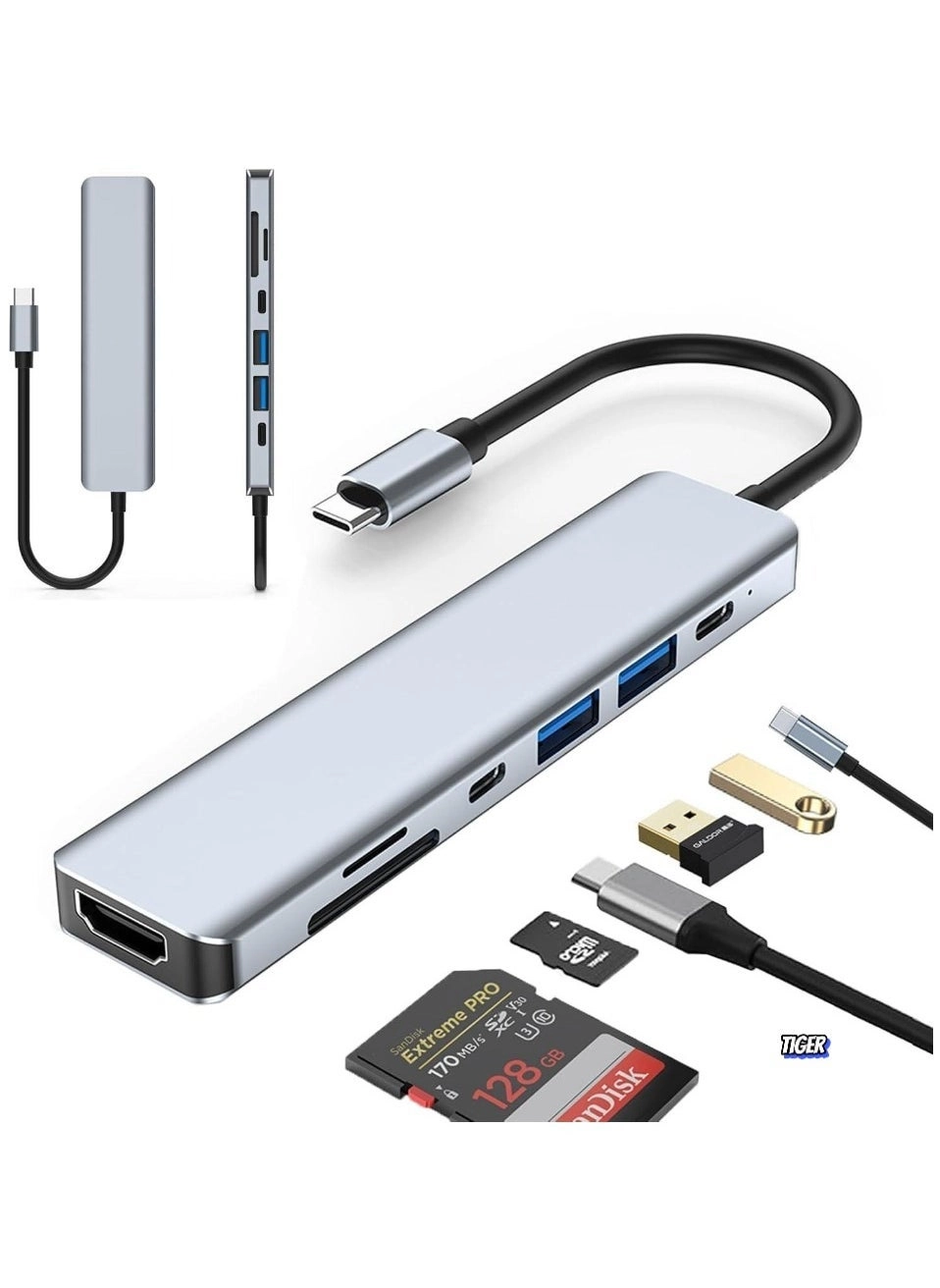 USB C Hub - 4K HDMI 2 USB 3.0 100W PD