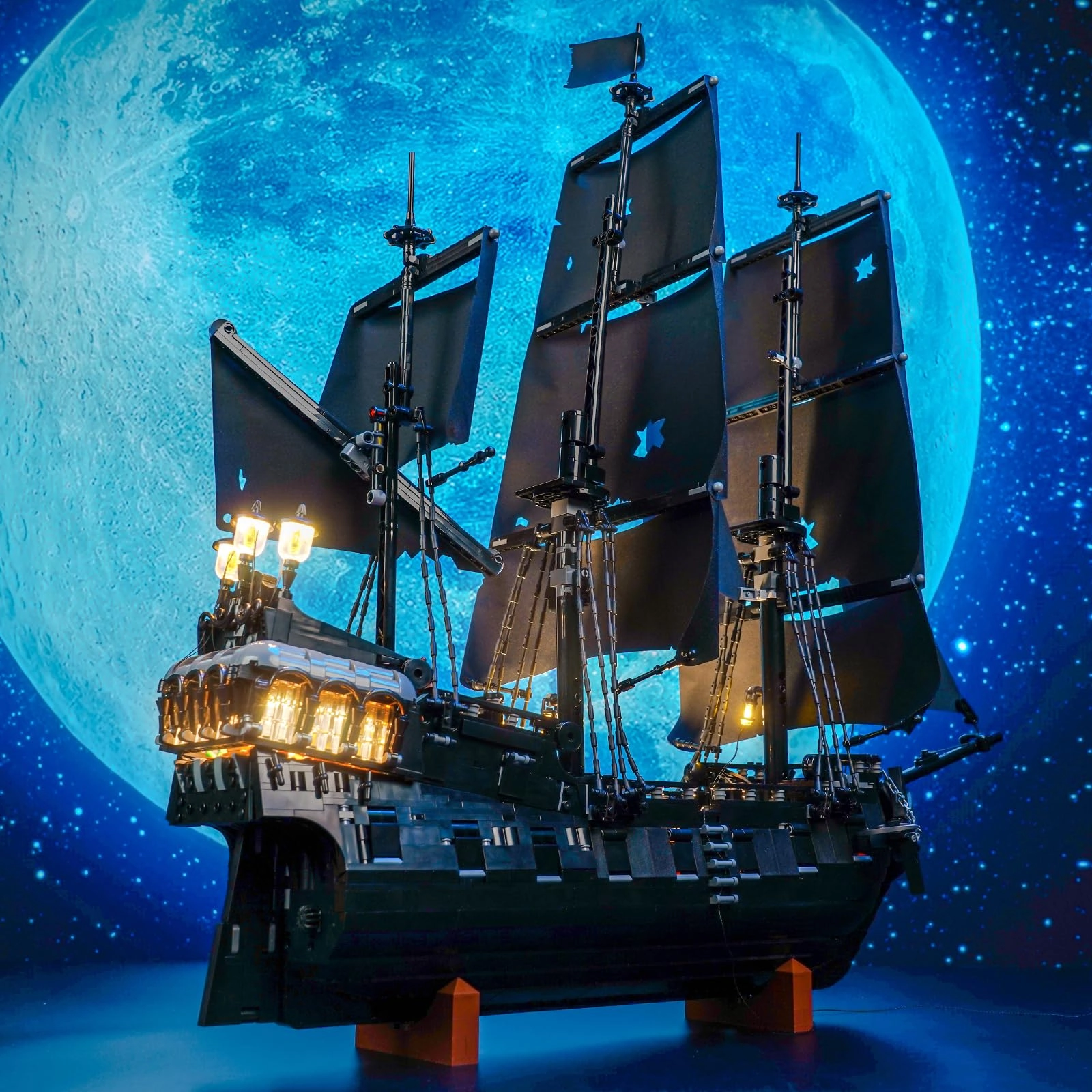 BrickBling Captain Jack Sparrow and Black Pearl Pirate Ship (10365) - Vehicle
