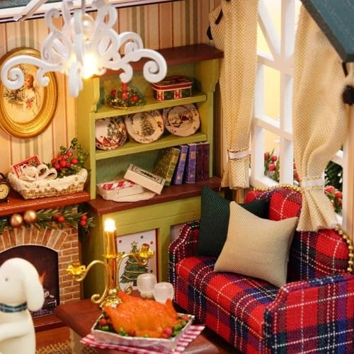 DIY Miniature Dollhouse Kit - Christmas