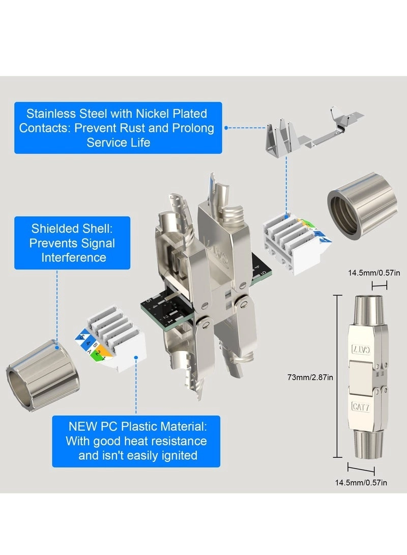 RJ45 Coupler - Tool-Free Shielded 2 Pack