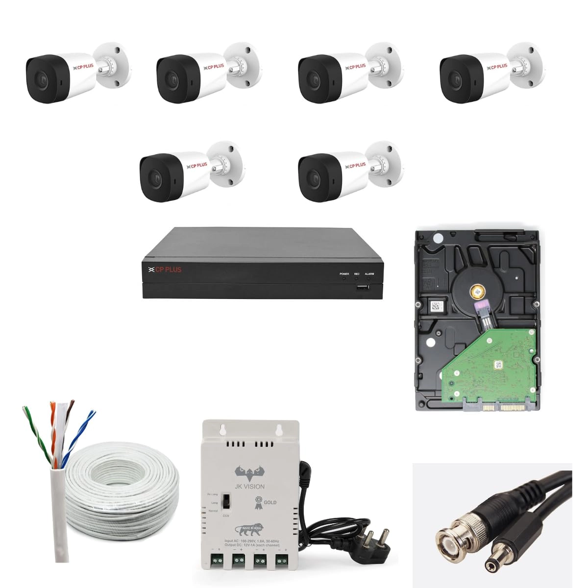 Aditya Infotech Ltd (Refurbished) 8 Channel DVR + 2.4 MP Outdoor Camera + 1 TB HDD + 8 Ch SMPS + CCTV Cable + HDMI+BNC/DC Set