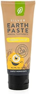 MZA STORES Earthpaste Natural Non-Fluoride Silver Lemon Twist Toothpaste 4 Ounce Tube